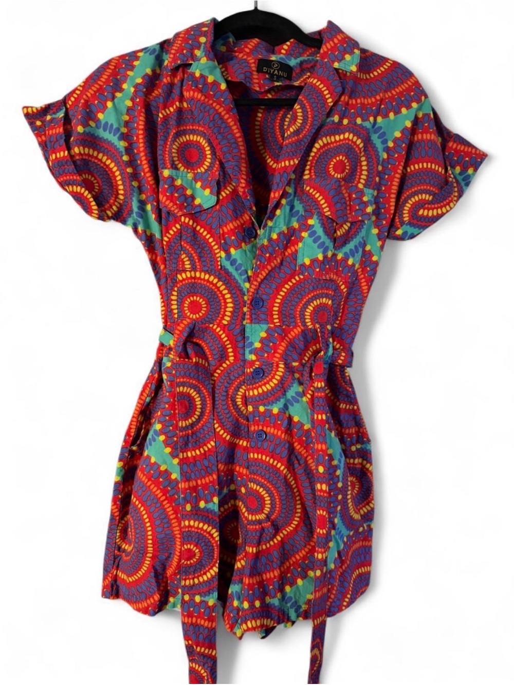 D’iyanu multicolor African print romper size small